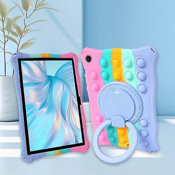 Samsung Galaxy Tab A9 -kotelo Pop Bubble PC+Silikoni Kotelo Käsikahva Jalusta Tablettisuoja Multicolor Style D