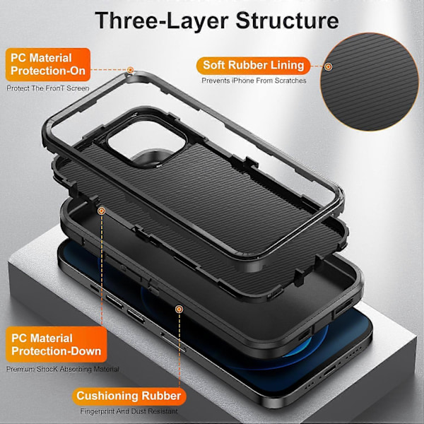 For iPhone 12/12 Pro Anti-Scratch Deksel TPU+PC Fallbeskyttelse Telefondeksel Multicolor Style A