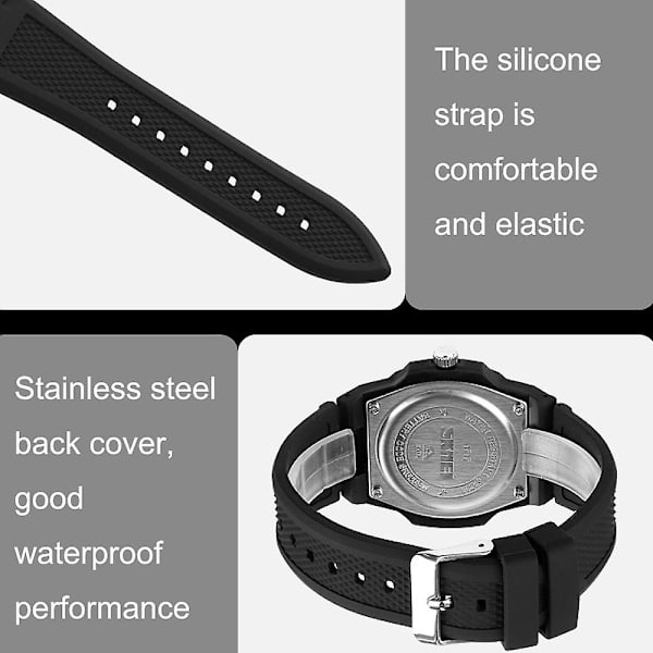 Skmei 1717 Outdoor Sports Quartz Watch, Färg: Svart Not Specified