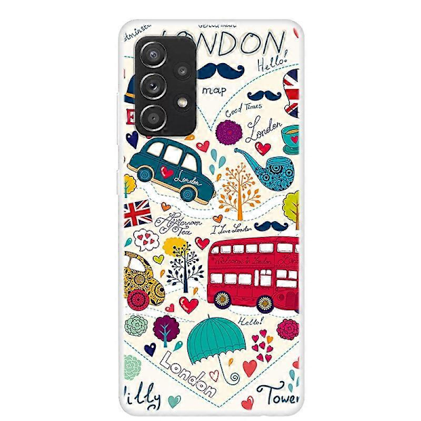Mönstertryckt Flexibelt TPU-telefonskal för Samsung Galaxy A52 4G/5G/A52s 5G Multicolor Style E
