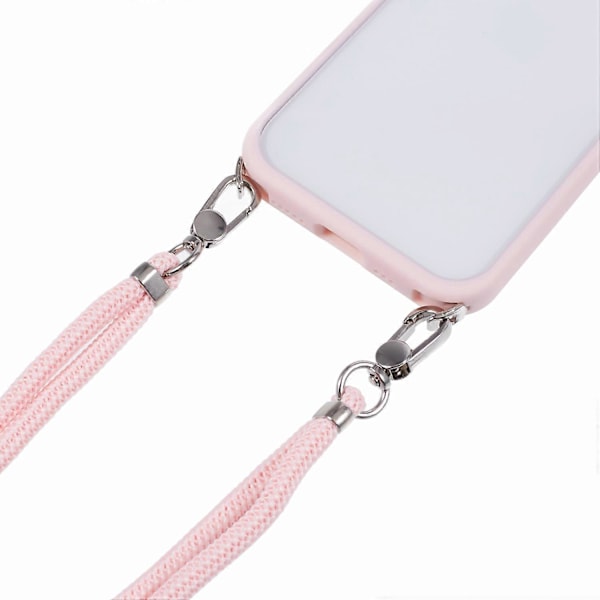 Til iPhone 16 Cover TPU+PC Krystalklar Bagside Cover med Snøre Multicolor Style C