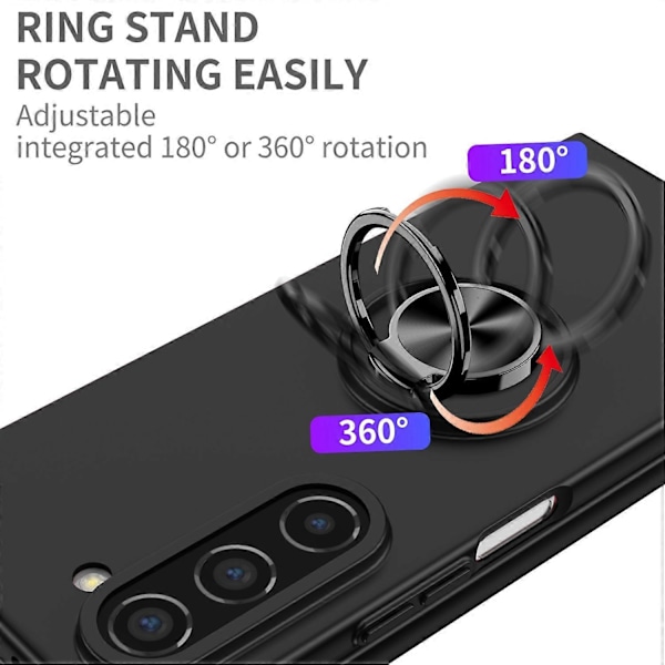 För Samsung Galaxy Z Fold5 5G Ring Kickstand Mobilskal Stöd Bilhållare Hårt PC Skyddande Skal Multicolor Style A
