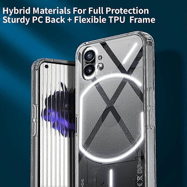 Transparent Mobilskal för Nothing Phone (2) Stötsäkert TPU+PC Slim Hybrid Skal