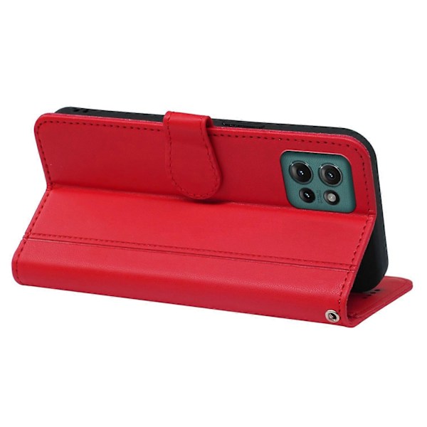 Til Motorola Edge 50 5G Wallet Case Magnetisk Lukning Læder Telefon Cover med Rem - Grøn Multicolor Red