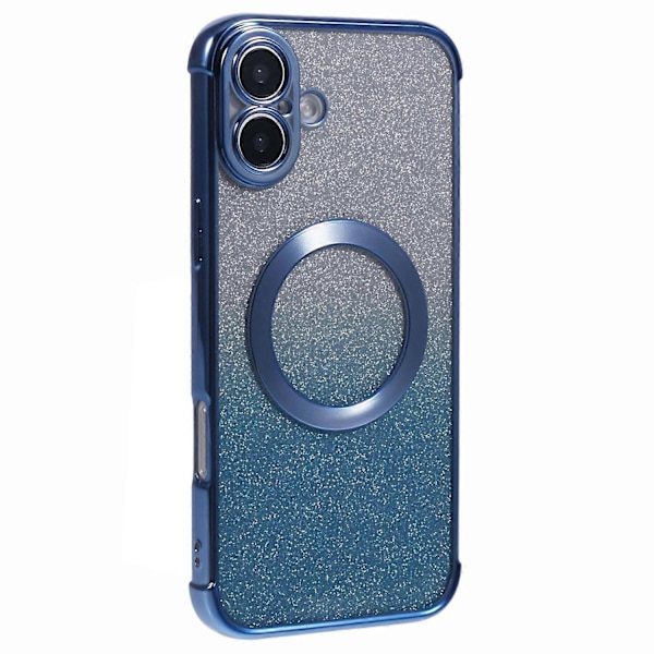 iPhone 16 Plus -kotelo, yhteensopiva MagSafe-sähköpinnoituksen kanssa TPU Gradient Glitter -puhelinkuori Multicolor Style C