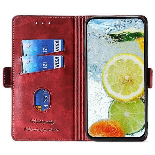 Til Xiaomi 15 Ultra Etui Kontrastfarve Tegnebog Læder Telefoncover Multicolor Black + Red
