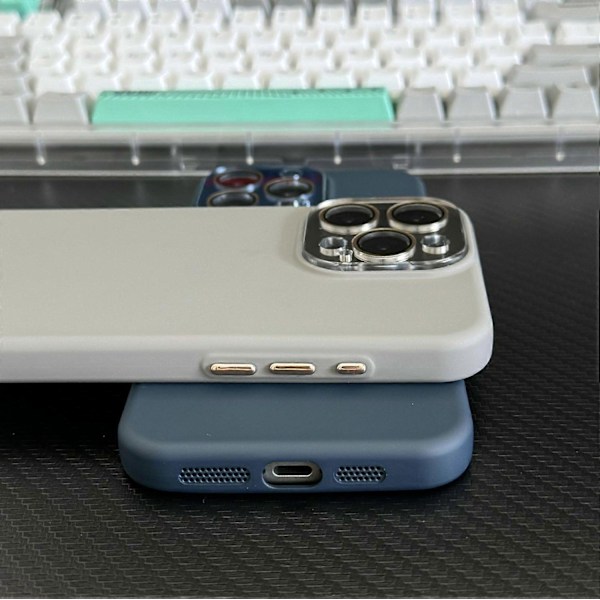 iPhone 14 Pro Max silikonikuori, ihoa myötäilevä, iskunkestävä takakuori lasikalvolla Multicolor Style B