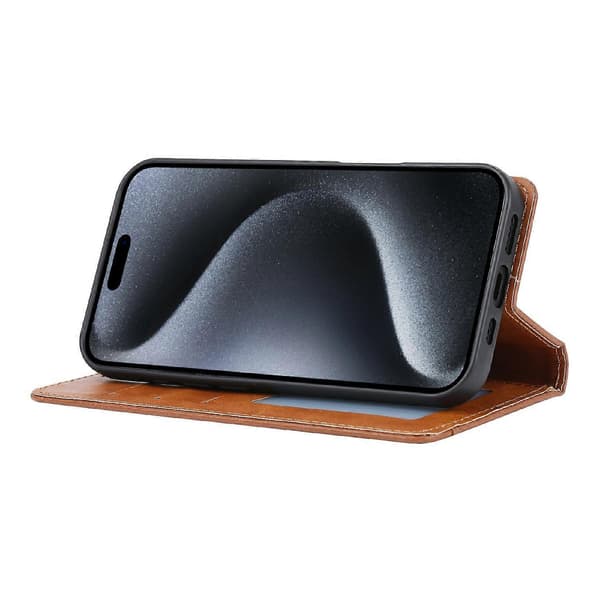 Magnetisk PU-lær stativdeksel til iPhone 16 Pro - Svart Multicolor Wine Red