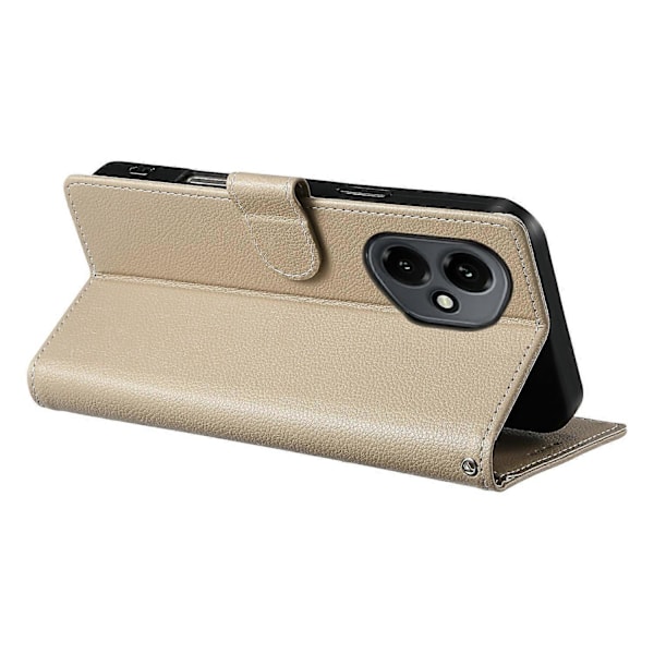 Til Honor 400 5G (Global) Stand Case Litchi Tekstur Læder Wallet Telefon Cover Magnetisk Lukning Multicolor Apricot