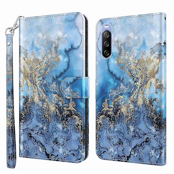 Mönstertryckt Plånboksfodral i Läder för Sony Xperia 10 III 5G/Xperia 10 III Lite