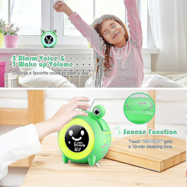 Wake Up Light Väckarklocka, Yi Sun Barn Sovträning Klocka Väckarklocka Nattljus För Barn Al