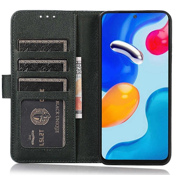 Stöttåligt plånboksfodral med stativ för iPhone 15 Plus PU-läder med kohudstruktur