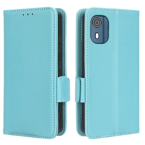 Lompakko PU-nahkainen puhelinkotelo Nokia C02:lle, Litsi-kuvioitu jalustalla varustettu puhelinkotelo Multicolor Style E
