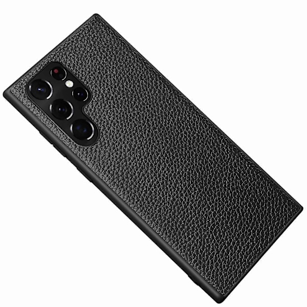 För Samsung Galaxy S23 Ultra Mobilskal Äkta Läderbelagd PC+TPU Hybrid Skal Multicolor Style C