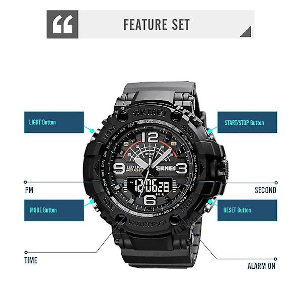 Skmei 1617 Double Nights Dial Watch, Färg: Guld