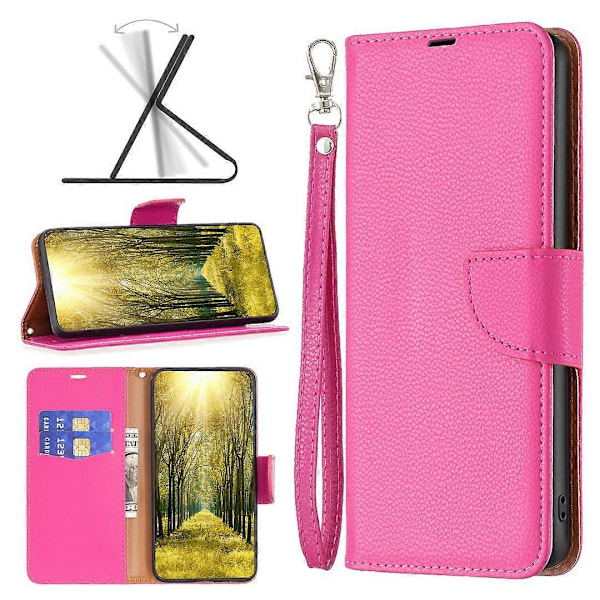 Plånboksfodral i PU-läder med Litchi-textur för Xiaomi Redmi Note 13 5G Multicolor Rose