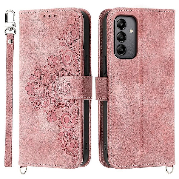 Samsung Galaxy A05s 4G Nahkakotelo, Kuvioitu Jalustallinen Lompakkokotelo 2 Hihnalla Multicolor Style B