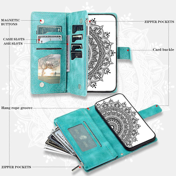 Til Samsung Galaxy A05s 4G Etui Telefon Cover Wallet PU Læder Stand Shell med Rem Multicolor Style C