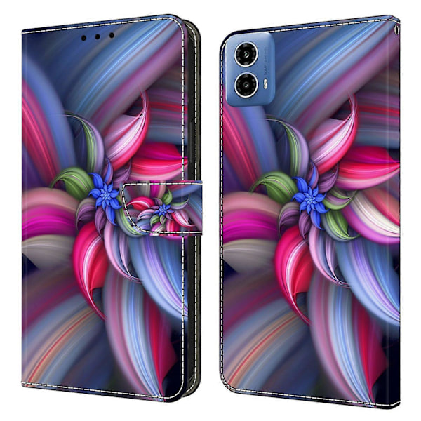 Læder Stand Cover med 3D-mønster og pung til Motorola Moto G24 Power Multicolor Style M