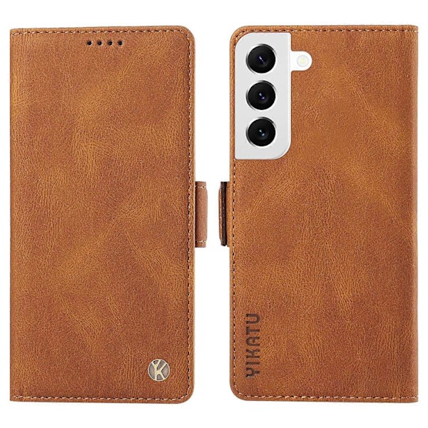 YIKATU YK-005 För Samsung Galaxy S21 FE 5G Ställ Plånboksfodral Hudvänligt Läder Telefonskal Multicolor Style C