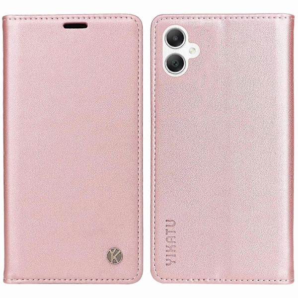 YIKATU YK-001 Fodral för Samsung Galaxy A06 Ställ Läder Telefonskydd Stark Magnetisk Stängning Multicolor Rose Gold