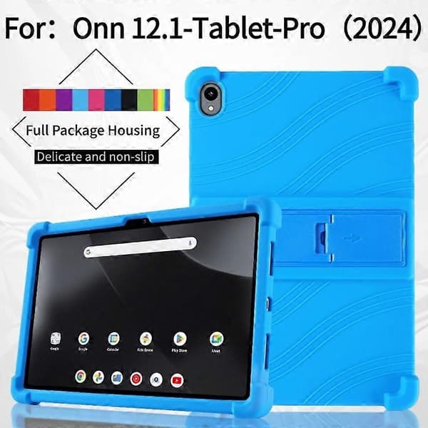 Silikonfodral med Ställ för Onn 12.1 tum Tablet Pro, Robust Skydd Multicolor Rose