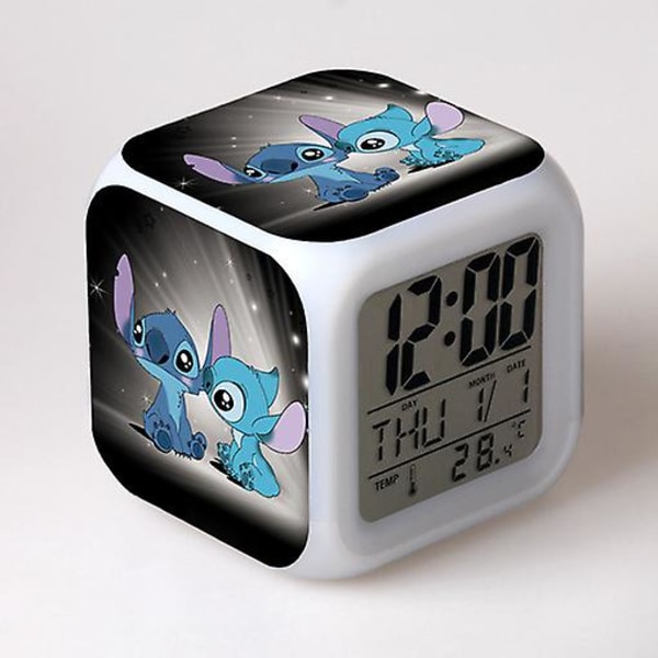 Stitch Väckarklocka Stitch Barnpresent Färgbyte Fyrkantig väckarklocka Julklapp Flera typer style 10