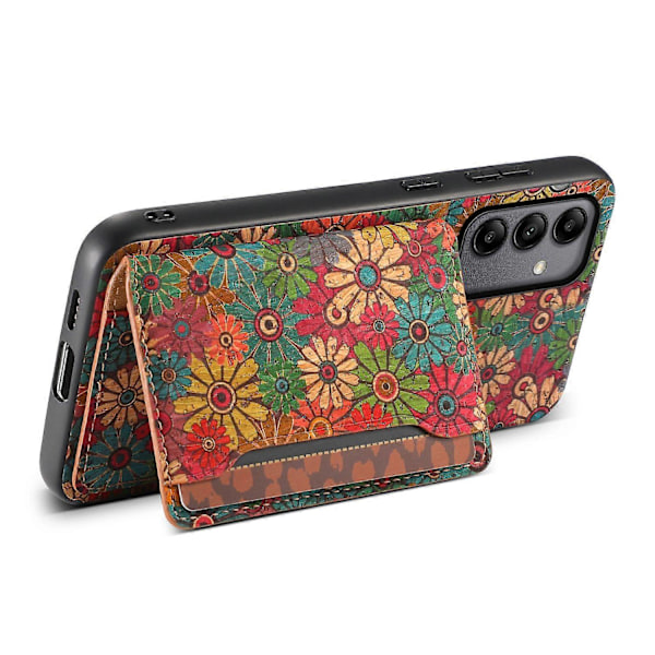 Til Samsung Galaxy A05s 4G Etui Farverige Blomster Læder Bagside Cover med Kortholder Støttefod Multicolor Style B