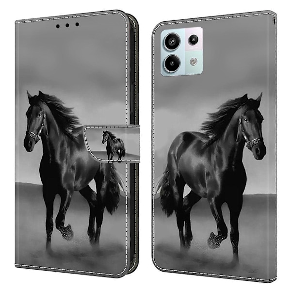 Skal för Xiaomi Redmi Note 13 Pro 5G/Poco X6 5G Fodral 3D Mönster Flip Plånbok PU Läder Telefonskydd Multicolor Style E