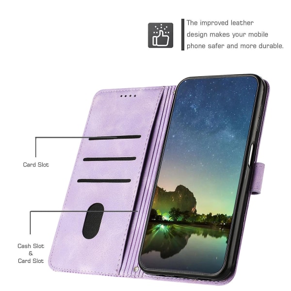 Cover för Motorola Moto G Stylus 4g (2022), Triangle Imprint Plånboksställ Anti-fall phone case med rem Purple
