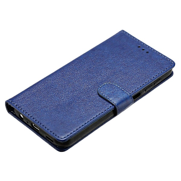 Læder telefoncover med pung, stativ og praktisk rem til iPhone 14 - Grøn Multicolor Blue