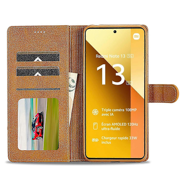 LC.IMEEKE Plånboksfodral med Ställ i Kalvtexturerat Läder för Xiaomi Redmi Note 13 Pro 5G/Poco X6 5G Multicolor Yellow