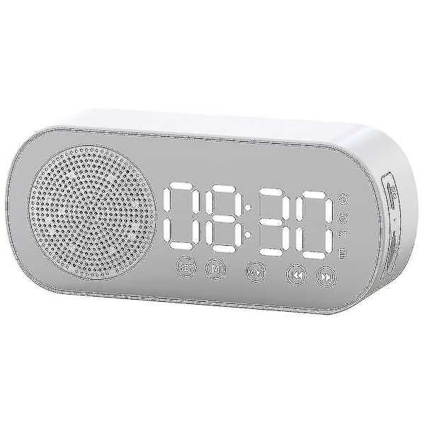 Led väckarklocka för Bluetooth högtalare, FM-radio, familj (vit)