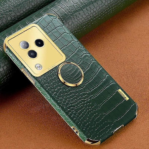 Skal med ringstativ för Xiaomi Civi 3 5G, krokodiltextur läder + TPU-telefonfodral Multicolor Style C