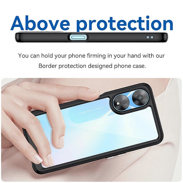 Mobilskal för Oppo A58 5G, Dammtåligt TPU+Akryl Telefonskal Skyddande Fodral Multicolor Style A