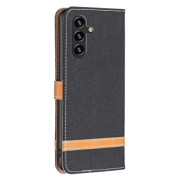 Skal till Samsung Galaxy A15 4G Jeans Tyg Splicing PU Läder Telefonfodral Multicolor Style A