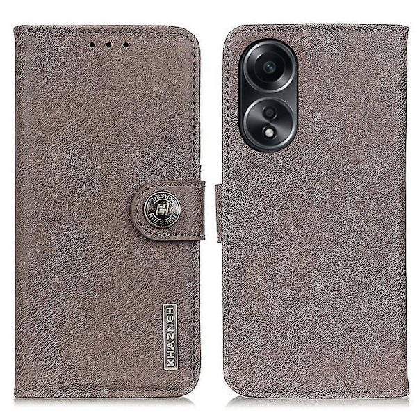 KHAZNEH Stöttåligt fodral i kohudtextur för Oppo A78 4G, PU-läder, ställ, plånboksfodral Multicolor Style A