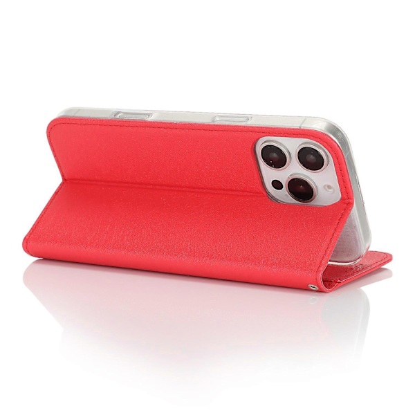 Til iPhone 16 Pro Cover PU Læder Silke Tekstur Magnetisk Flip Telefon Cover Multicolor Style E