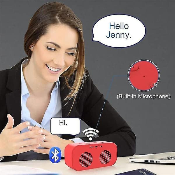 Väckarklocka för sovrum, digital klocka med Bluetooth högtalare, röd