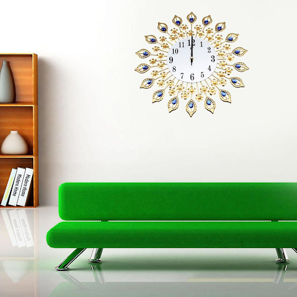 Modern Art Diy Stor Väggklocka Watch 3d Design För Hemkontor Rum Inredning Silen Gold