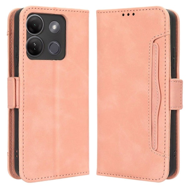 Til Infinix Smart 7 HD 4G X6516 Wallet Stand PU Læder Etui Multiple Kort Slots Telefon Cover Multicolor Style B