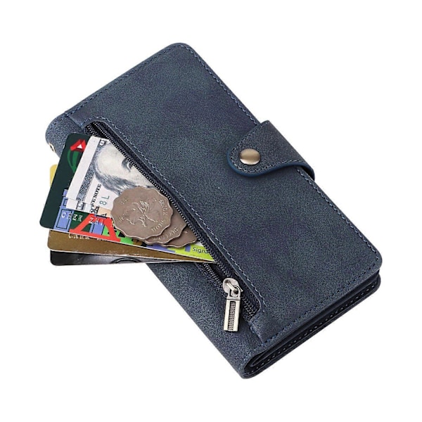 Til Samsung Galaxy A06 Etui Lynlås Pung Læder Støtteben Telefon Cover Nittedekor Multicolor Style B