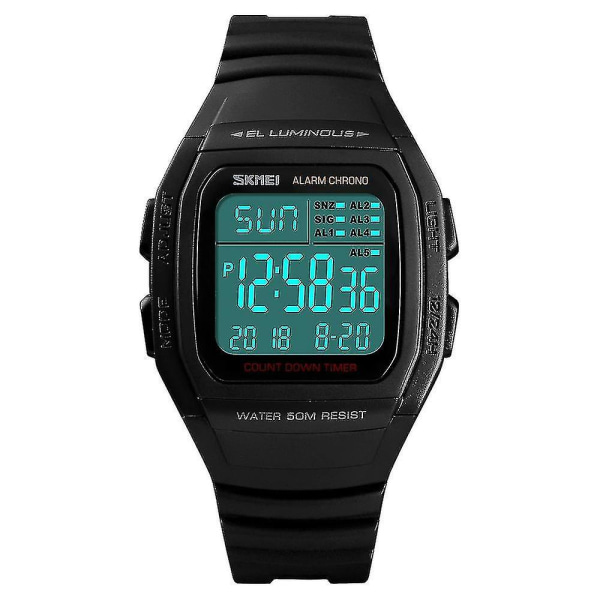 Skmei 1278 Vattentät Digital Watch Svart Black