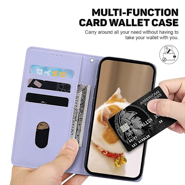Til Motorola Moto G15 4G Etui RFID-blokering Killingemønster TPU+PU Læder Telefoncover Multicolor Style C