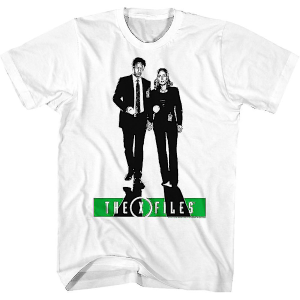 Svart og hvit Mulder og Scully X-files T-skjorte Klær L