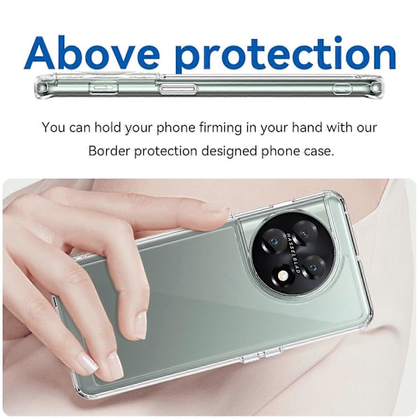 Til OnePlus 11 5G Blød TPU Hård Akryl Telefon Cover Gennemsigtigt Stødsikkert Telefon Shell Cover Multicolor Style F