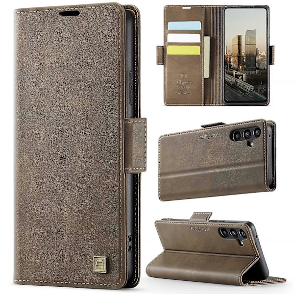 För Samsung Galaxy A34 5G Fodral AUTSPACE A11 RFID-blockerande Retro Läder Mobiltelefon Plånboksfodral Multicolor Brown