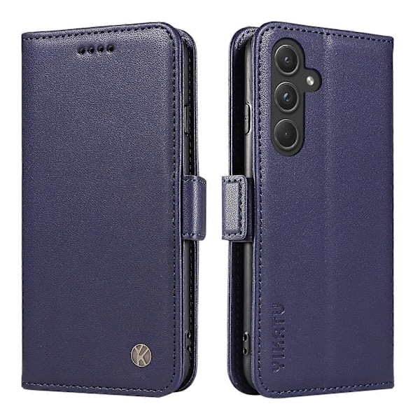 YIKATU YK-003 Læder Wallet Case med Magnetisk Lukning til Samsung Galaxy A55 5G Multicolor Sapphire