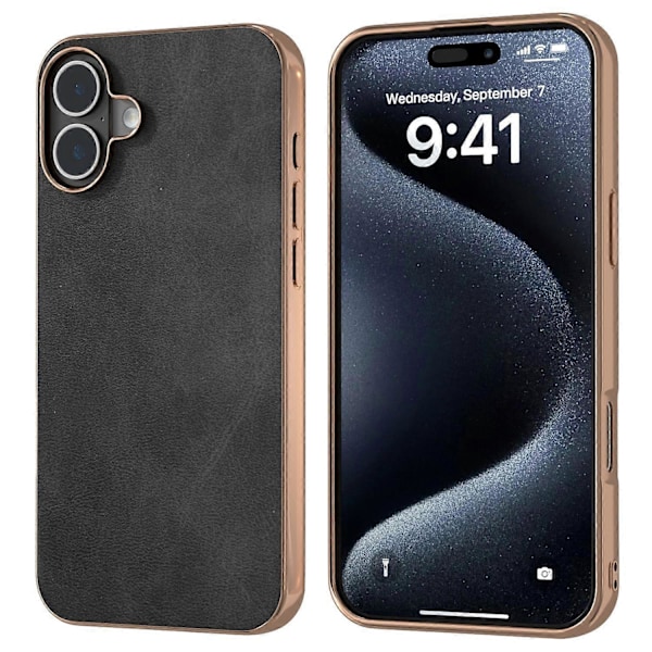 iPhone 16 Plus -kotelo, galvanointi, puhelinkuori, lehmännahkakuvio, PU+TPU-suojakotelo Multicolor Style A