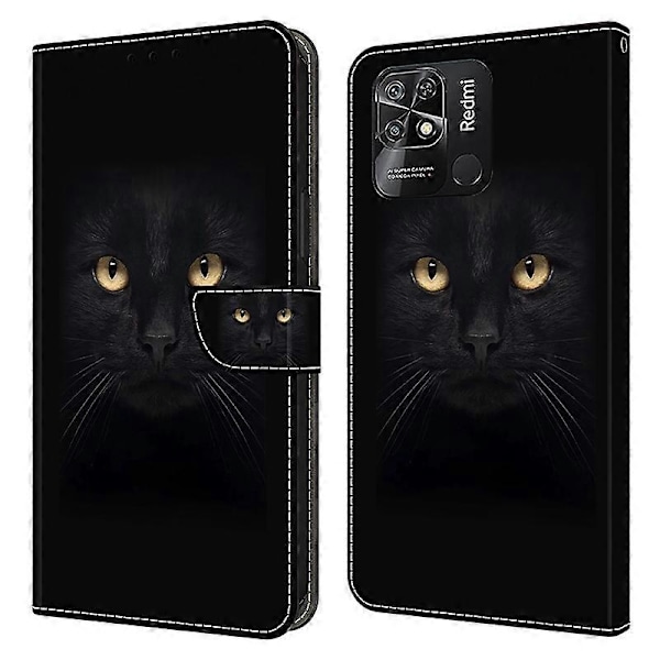 Læderetui med mønstertryk til Xiaomi Redmi 10C 4G Etui Anti-Drop Wallet Telefonetui Multicolor Style E